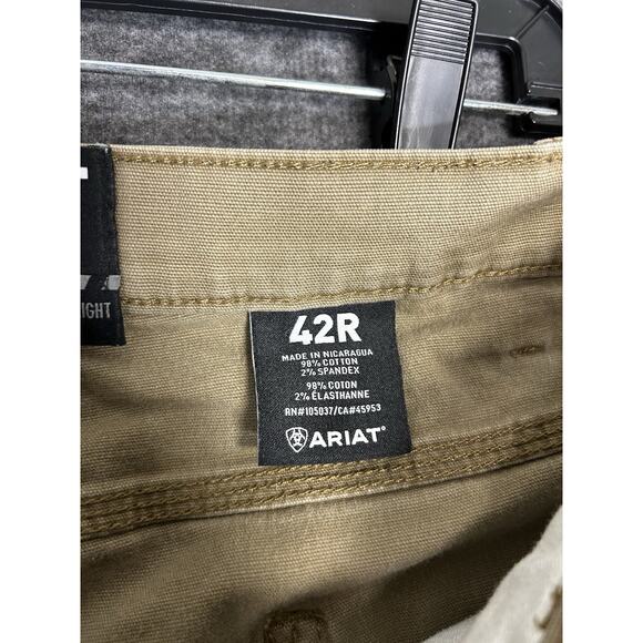 ARIAT REBAR M4 Low Rise Mens Shorts Workwear Casual 42R Khaki Preowned - Picture 5 of 6